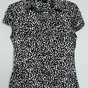Women's Black and White Polka Dot Top